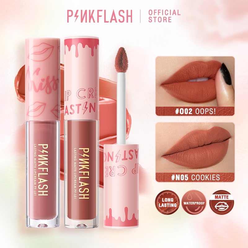 【Ready Stock】Pinkflash Official Hot OhMyKiss Lipstick Matte Waterproof Long Lasting Liptint VE Moisturising 24 Colors lip tattoo tint