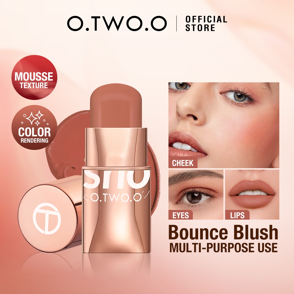 O.TWO.O Makeup Blush Stick Hydrating Gloss Lip & Cheek Blusher 6 Colors