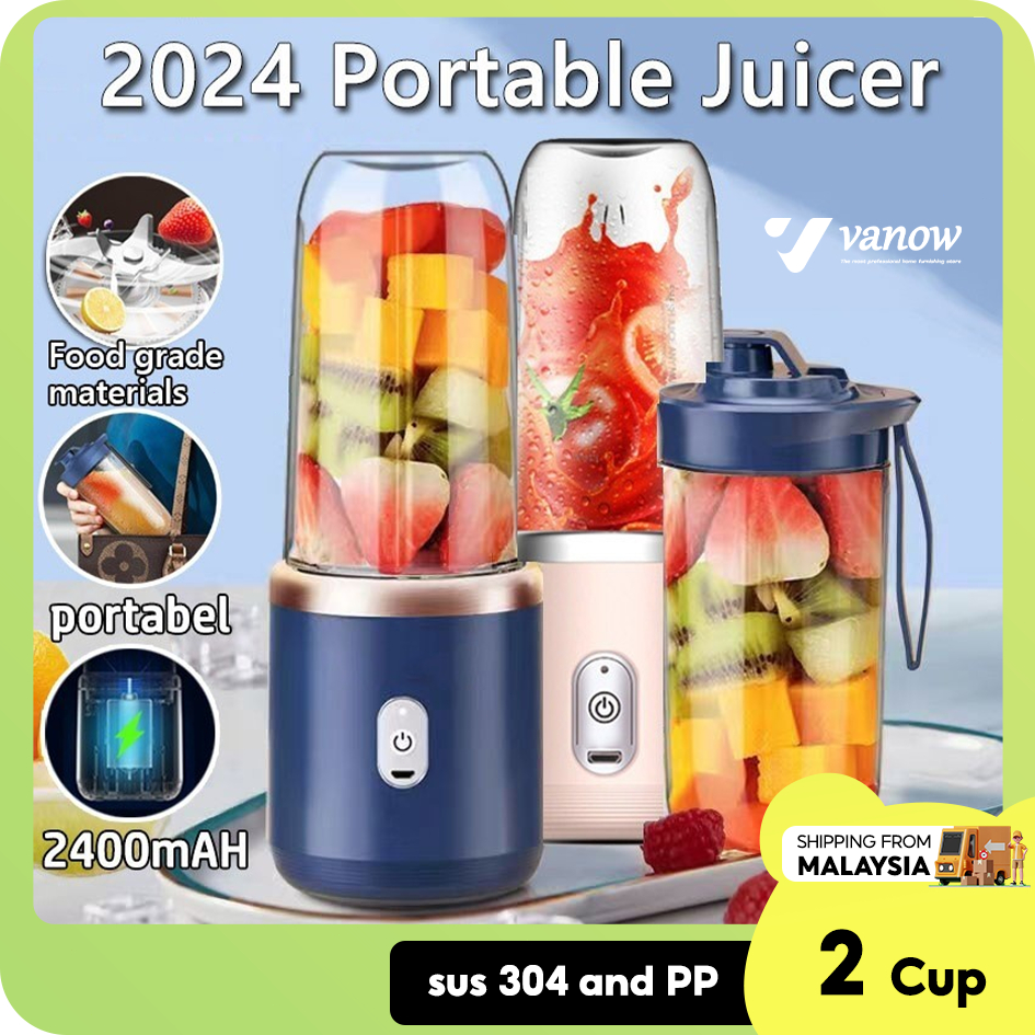 𝐯𝐚𝐧𝐨𝐰 2024 Blender Portable Mini Juice Double Cups Portable Usb Juice Manufacturer Rechargeable Mini Mixer Ice Crusher