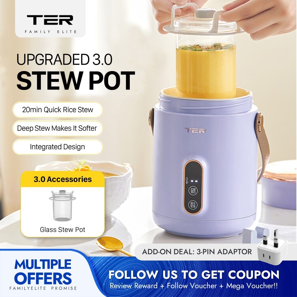 TER 600ML Health Pot Electric Stew Pot Mini Small Portable Office Artifact Can Cooking Rice