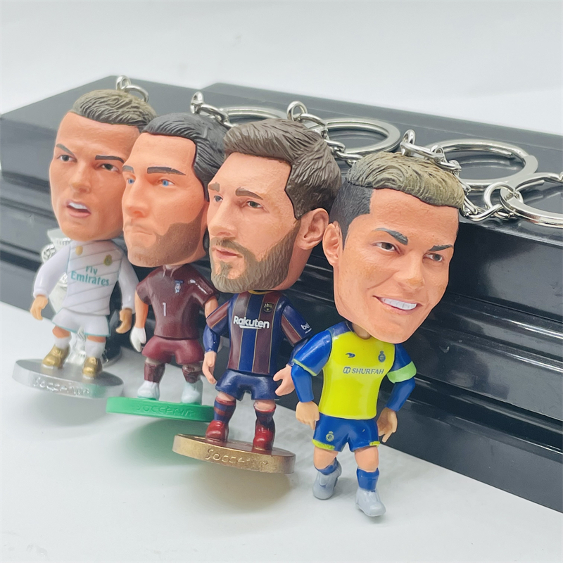 Soccer Dolls Argentina Player Lionel Messi Inter milan Ronaldo Cristiano Ronaldo Neymar Mbappe Salah Figures Keyring gift