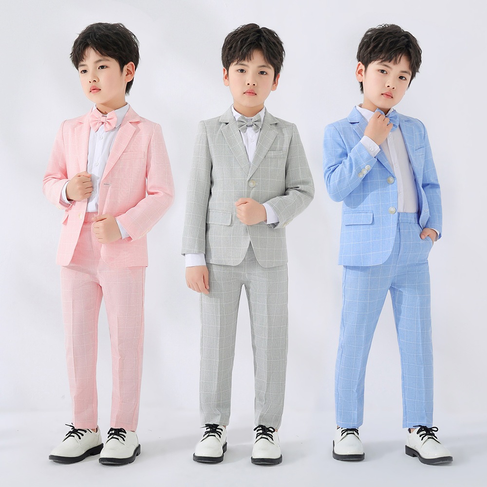 Kids Boys Suit Blazer Pants Attire Set Formal Tuxedo Outfit Children's Wedding Birthday Dresswear Toddler Gentleman Suits 2-14 Years