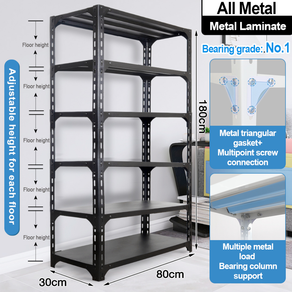 3/6 Tier Metal Boltless Rack Home kitchen Store Storage Rack Warehouse Rak Besi Serbaguna Bertingkat 铁架/置物架 Value Rack Rak Besi Bertingkat Rack Shelf Rack Rak Dapur Storage Rack Rak Buku Kitchen Rack Rak Serbaguna