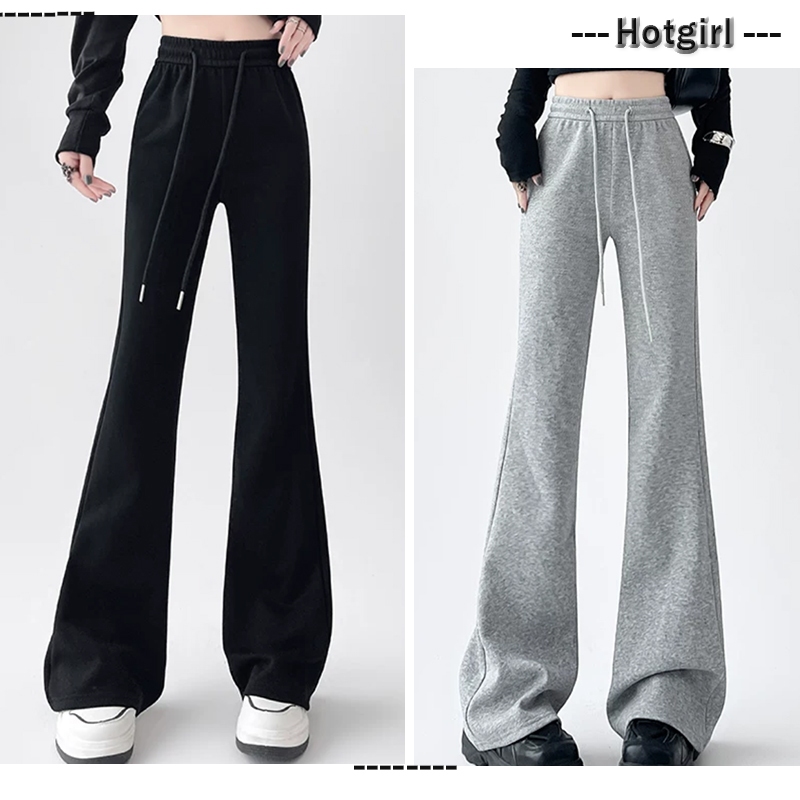 【READY STOCK AT Johor】 Hotgirl⭐Women's flared pants high waist drape horseshoe pants casual pants