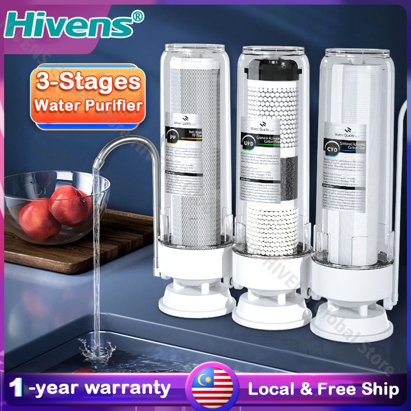 Hivens Indoor Penapis Air 3 Stages Tap Water Filter Faucet Water Purifier