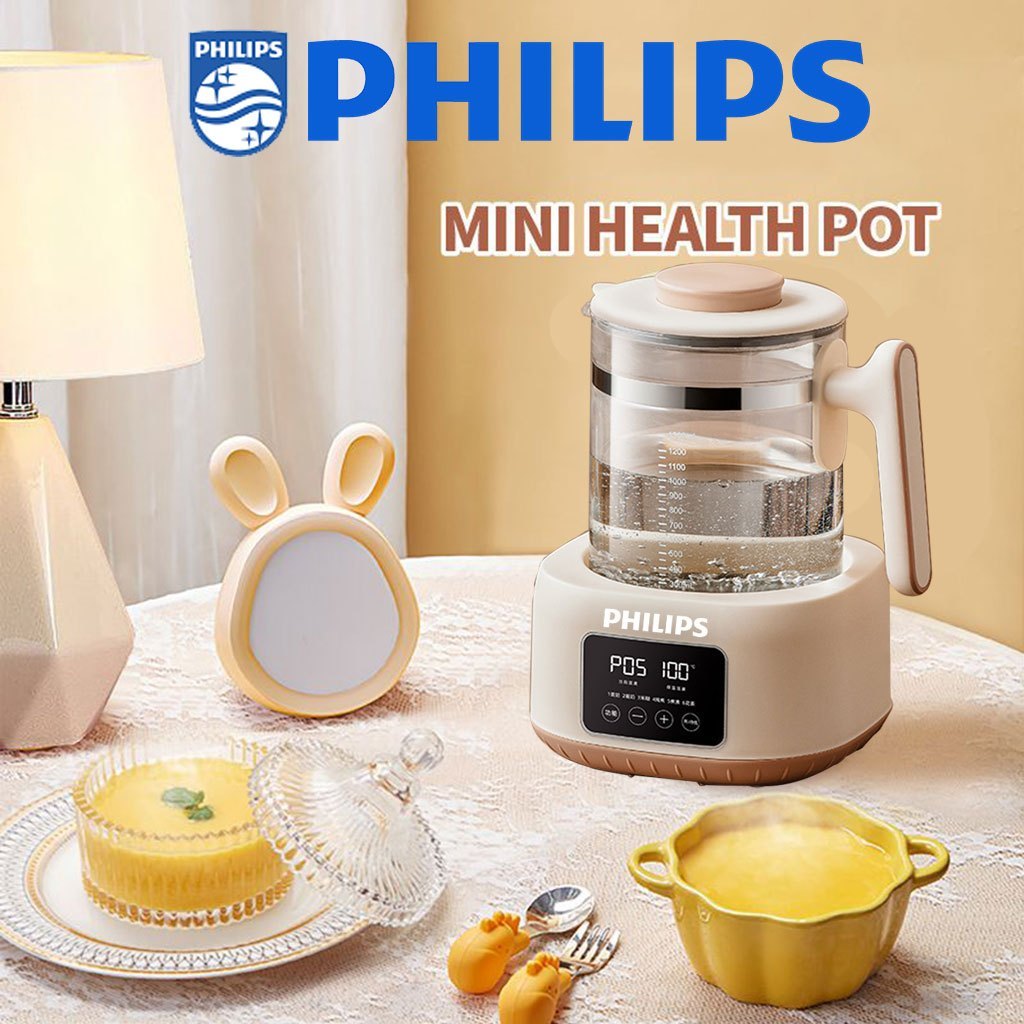 【10-year warranty】Philips Chang Hong multifunctional health kettle glass electric kettle 24H constant temperature kettle kitchen soup/tea/water cup