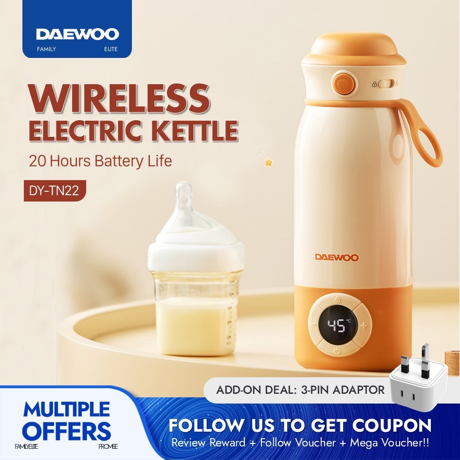 Korean DAEWOO Wireless Kettle for Baby Milk-Making Portable Kettle Thermos Jug With Temperature Adjustment TN-22