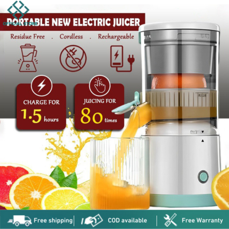 Cordless Electric Citrus Juicer Machine With Tap 2400mAh USB Rechargeable Hands-Free Portable Fruits Juice Blender 果汁机