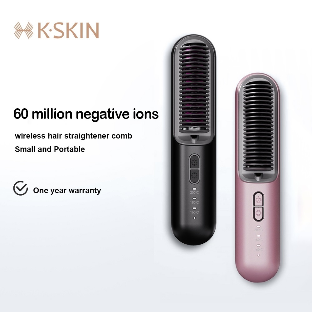 【Ready Stock】K-SKIN 金稻负离子无线直发梳 Negative Ion Hair Care Wireless Hair Curler Hair Straightener