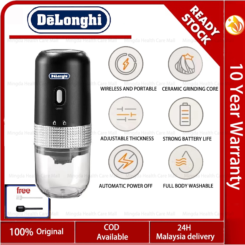 {Malaysia Spot} 100% Original De'Longhi Coffee Grinder Electric Automatic Portable Coffee Grinder USB Rechargeable