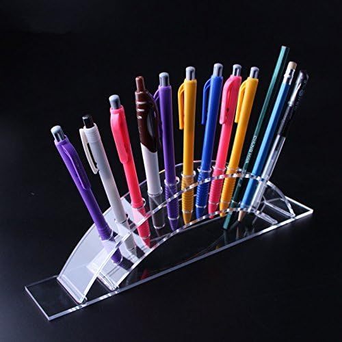 Rainbow Pen Display Stand 12-Slots Premium Clear Acrylic Holder for Pen, Makeup Brush, E-Cigarette, Vapor, Pencil Display Stand. Premium Quality & Durable