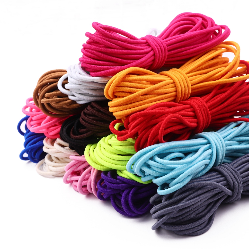5m/Roll 2/2.5mm Nylon Colorful High-Quality Round Elastic Band Round Elastic Rope Rubber Band Elastic Line DIY Sewing Accessories