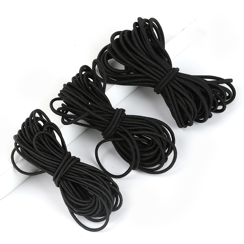 1/1.5/2/.2.5/3/4/5mm Length 2M Black Round Elastic Cord Beading Stretch Thread/String/Rope for Necklace Bracelet Jewelry Making