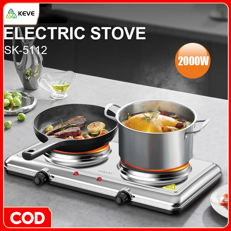 Single/Double Stainless Steel Hot Plate Electric Stove Portable Multifunction Mini Cooker 1000W/2000W 电热炉