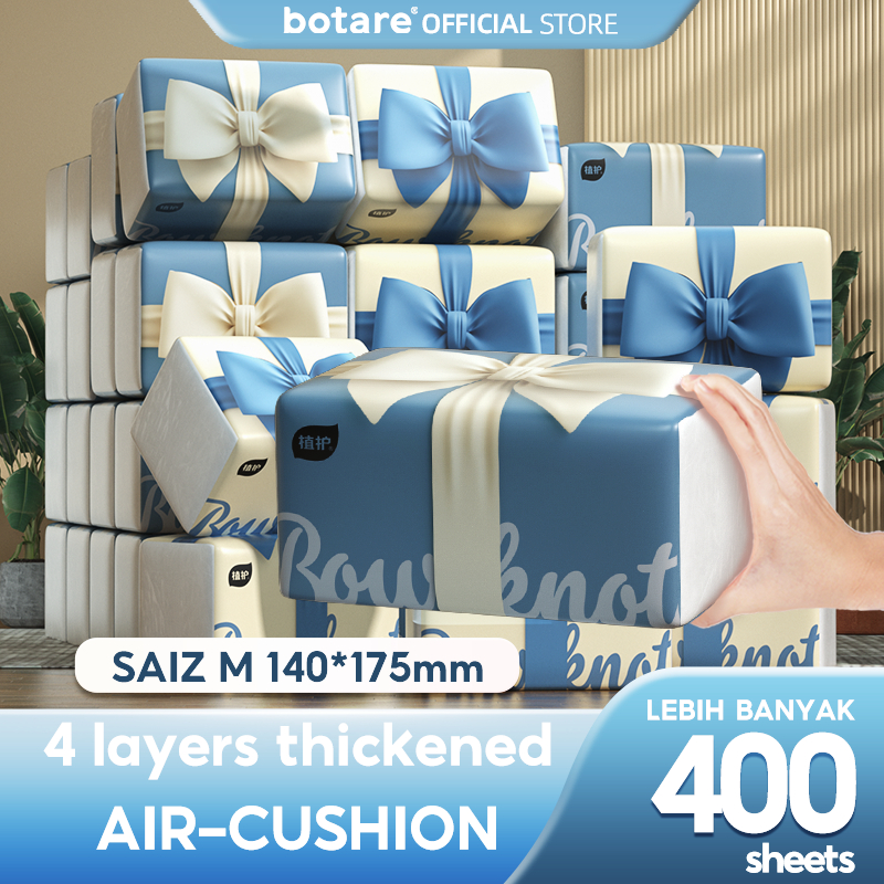 Botare Air-Cushion Deluxe Comfort Thick Tissue Paper 4-Ply (400 Sheets x 20 Packs)