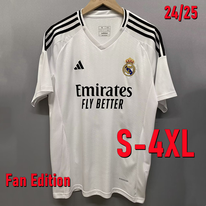 S-4XL MBAPPÉ Soccer Jersey Home 24/25 BELLINGHAM VINI JR VALVERDE RODRYGO ENDRICK MODRIC ARDA GULER CARVAJAL Shirt (Fan)