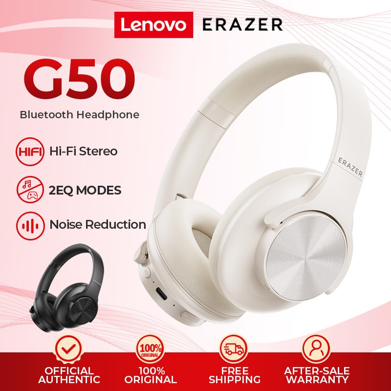 Lenovo Erazer G50 Headphone Bluetooth 5.4 Headphone Wireless Earphone Gaming Low Latency Music Noise Reduction Smart Touch Headset With Mic For Android IOS PC