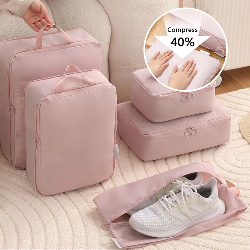 MY Stock 6 Set Ultralight Compression Packing Cubes Luggage Organizer Bags Travel Essentials