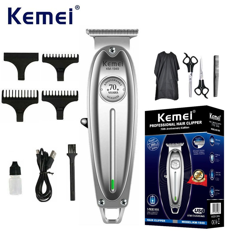 Kemei Electric Barber Full Metal Professional Hair Trimmer for Men Beard Hair Clipper Finishing Hair Cutting Machine KM-1949