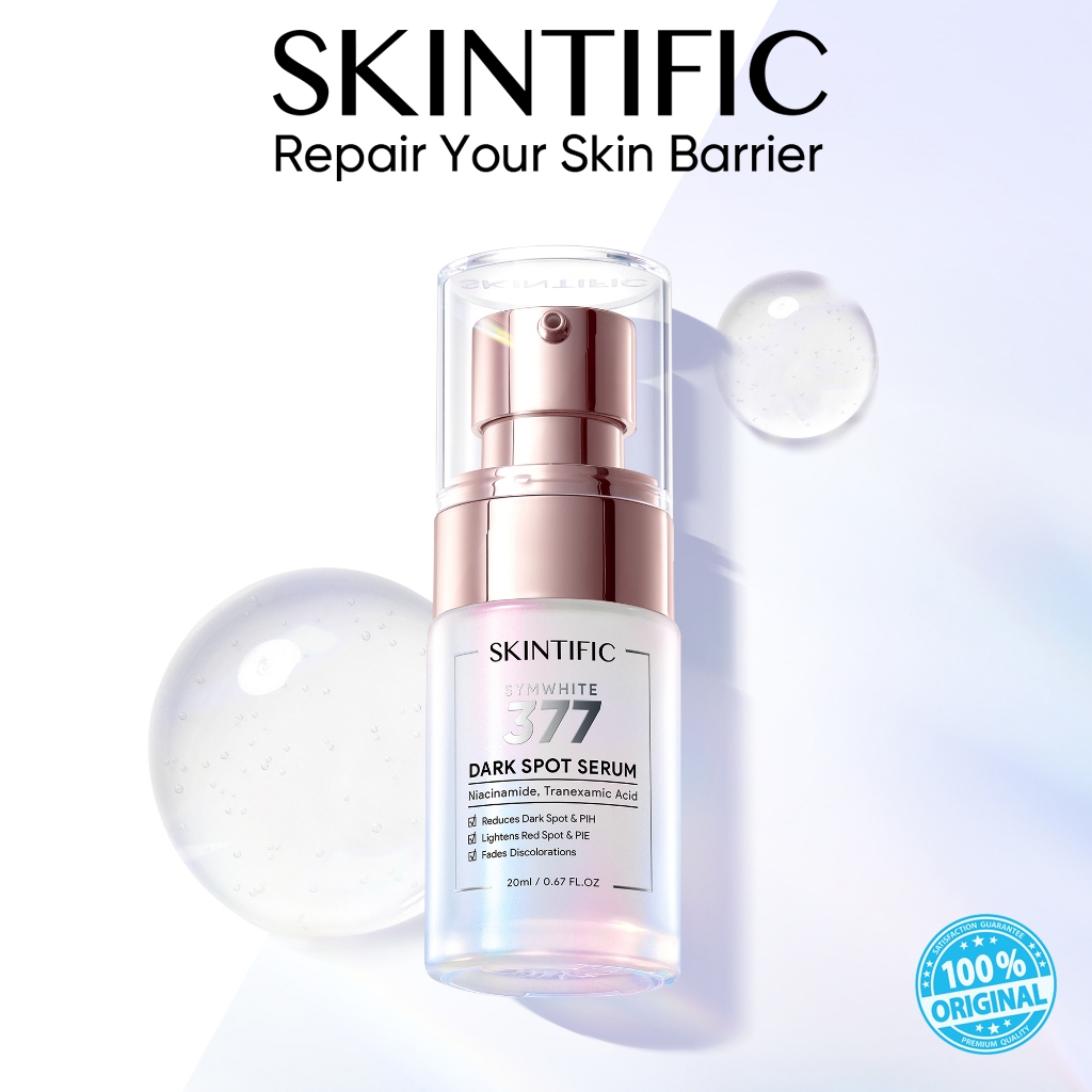 SKINTIFIC SymWhite 377 Dark Spot Serum 20ml With Niacinamide Anti Dark Spot Set Brightening Serum Whitening Glowing Reduce Redness Eraser Serum For Redness Acne Scars