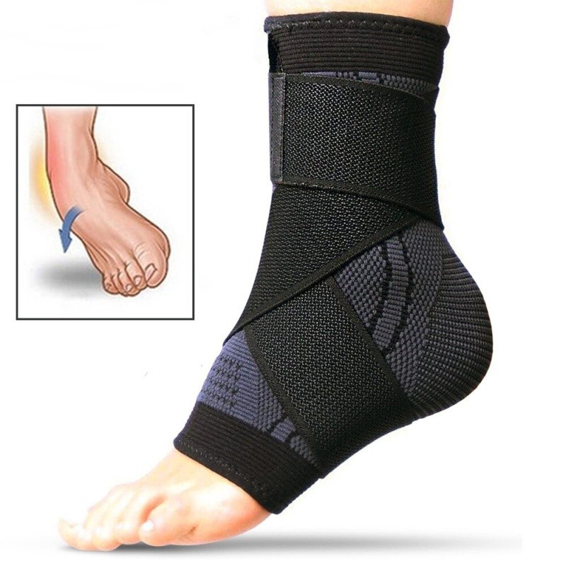 Ankle Brace Support Adjustable Straps Compression Sleeve for Arch Support Plantar Fasciitis Relief Basketball Running Sports Injury Recovery