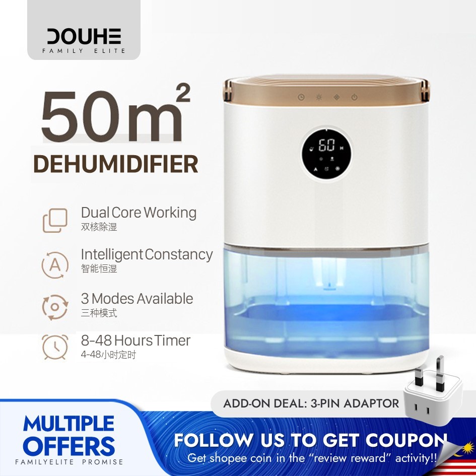 【MY Stock】Xiaomi Douhe Dehumidifiers for Home Bathroom Bedroom, Portable Quiet Air Purifier Mijia Dehumidifier Penyahlembapan 除濕機 DH-CS02