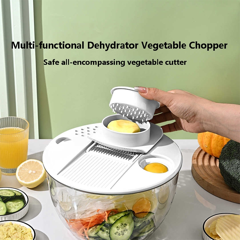 Xiaomi Multi-functional Vegetable Cutter with Hand Crank for Spin Drying, Vegetable Dehydrator, Salad Spinning Basket.