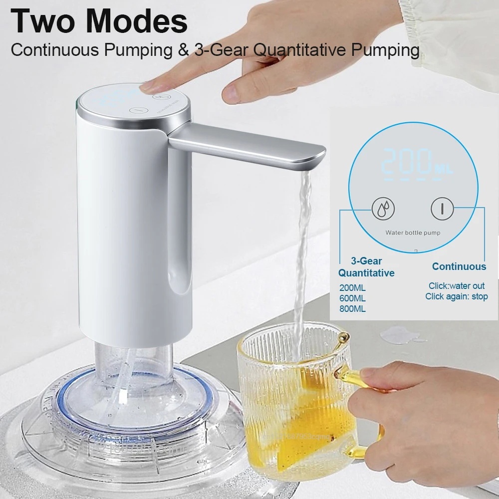 Electric Drinking Water Pump Dispenser  Wireless Portable Automatic Water Pump Bottle USB Rechargeable