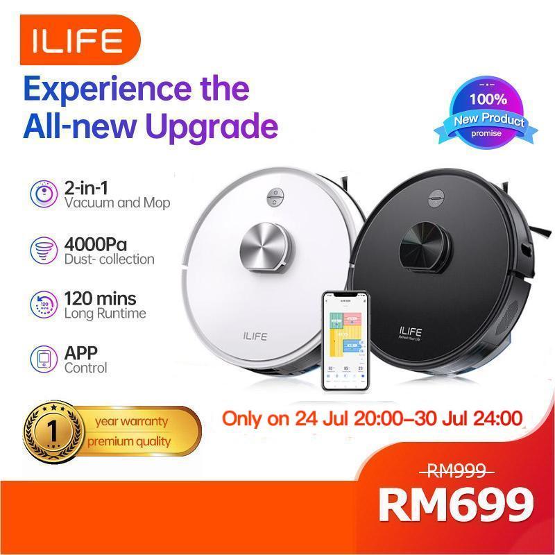 ILIFE L100 Upgraded Version A20 LDS Laser Navigation Robot Vacuum Mop Cleaner 4000Pa 3200mah APP