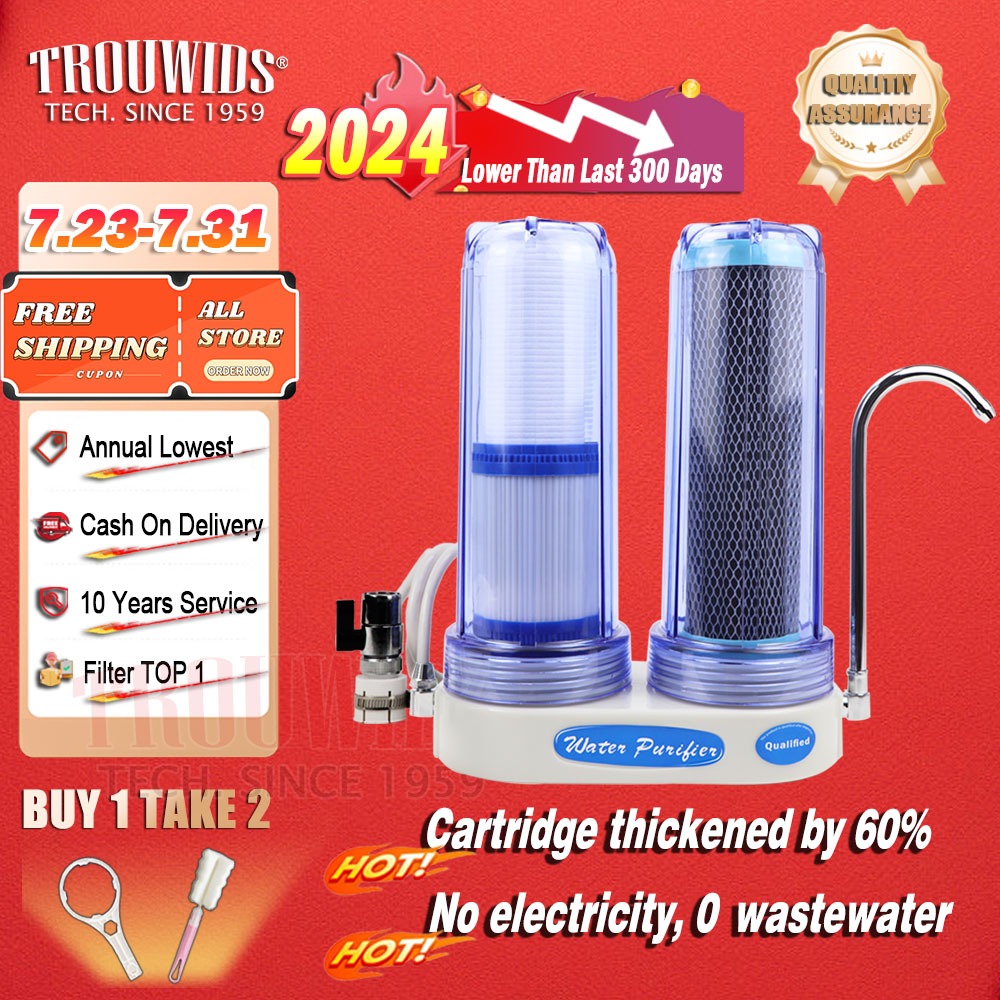 TROUWIDS Alkaline Tap Water Filter Indoor Penapis Air Faucet Water Purifier 水龙头过滤器