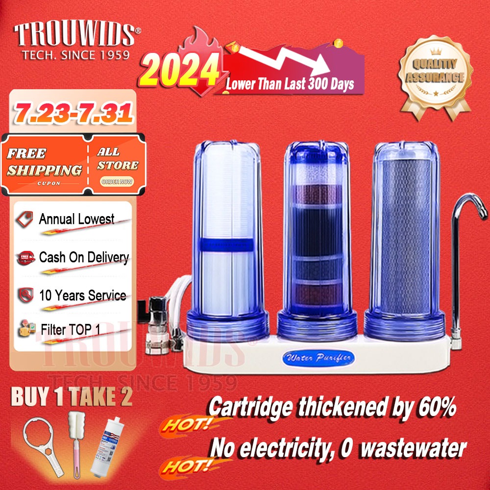 TROUWIDS Alkaline Tap Water Filter Indoor Penapis Air Faucet Water Purifier