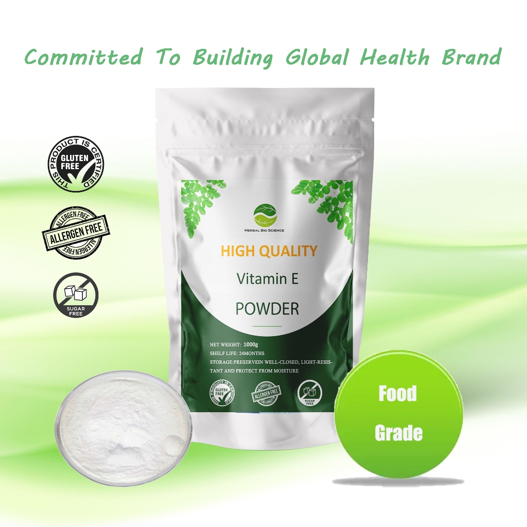 【High Quality】Vitamin E Powder (DL-alpha-tocopherol)/Food grade, Cosmetic grade/Powerful antioxidant/Promote skin health/1kg/Allergen Free Gluten-free No Sugar