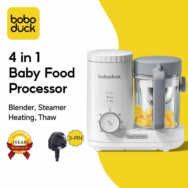 Boboduck 4 in 1 Baby Food Processor Heating/Steam/Defrost/Blend Can Cook Rice/Porridge F9005