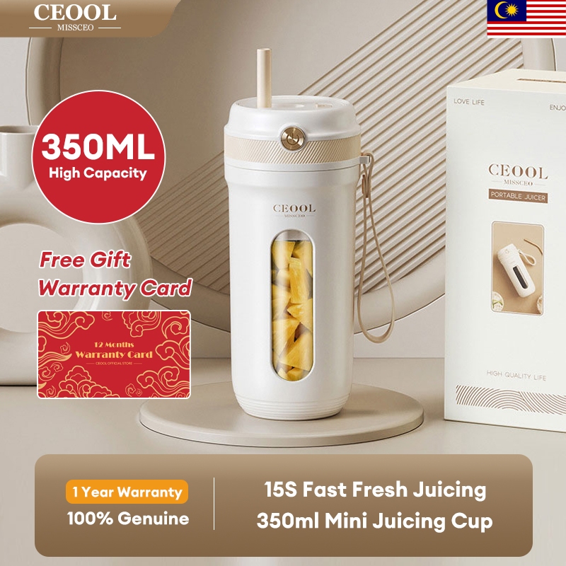 CEOOL Mini Juice Cup Portable Wireless 350ml Electric Juicer USB Charging Multi-functional Ice Crusher Fruit Blender with Straw