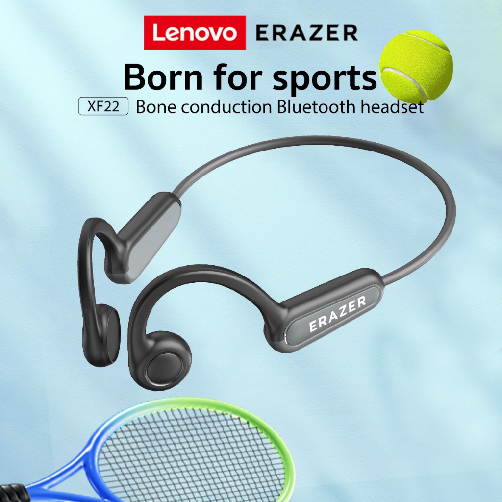 Lenovo Erazer XF22 Wireless Bluetooth Earphone Bone Conduction Headphones Bluetooth 5.4 Swimming Headset IPX7 Waterproof Sports Earbud Touch Control HIFI Stereo With Microphone