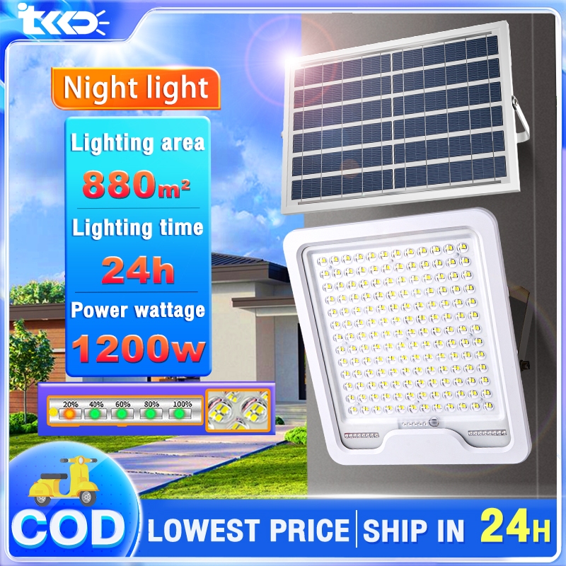 【Free Warranty】1200W Solar Light Outdoor Lighting Waterproof IP 67 Lampu Solar Lampu Spotlight LED Intelligent Light Ultradurable Remote Control Led Outdoor