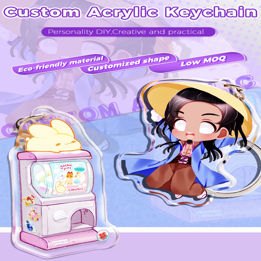 Customized acrylic keychain custom made standee Gift DIY commercial promotion advertising gift photos cartoon anime celebrity merchandise laser badges epoxy resin