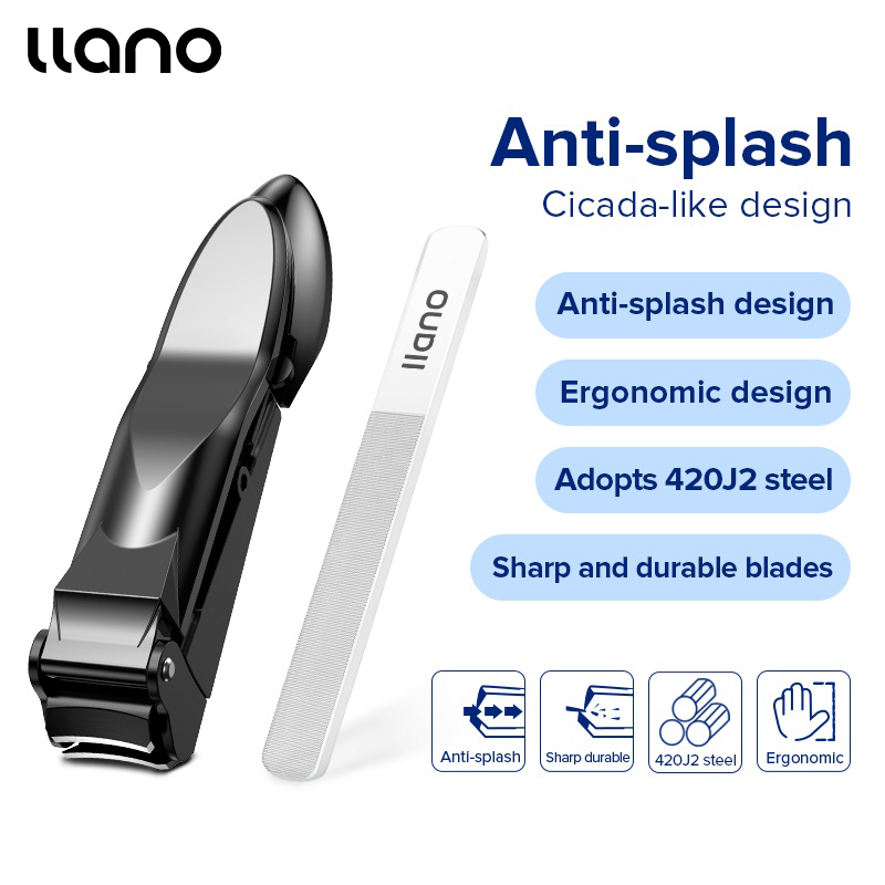 LLANO Nail Clippers Stainless Steel Anti Splash Fingernail Cutter Manicure Tools Bionics Design 德国工艺防飞溅指甲刀指甲钳