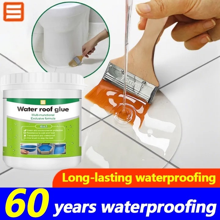 Waterproof for 60 years LGD Waterproof glue transparent Transparent waterproof glue Gam kalis air jepun original 500g water proof glue 透明防水胶 Wear -resistant，Life is more last