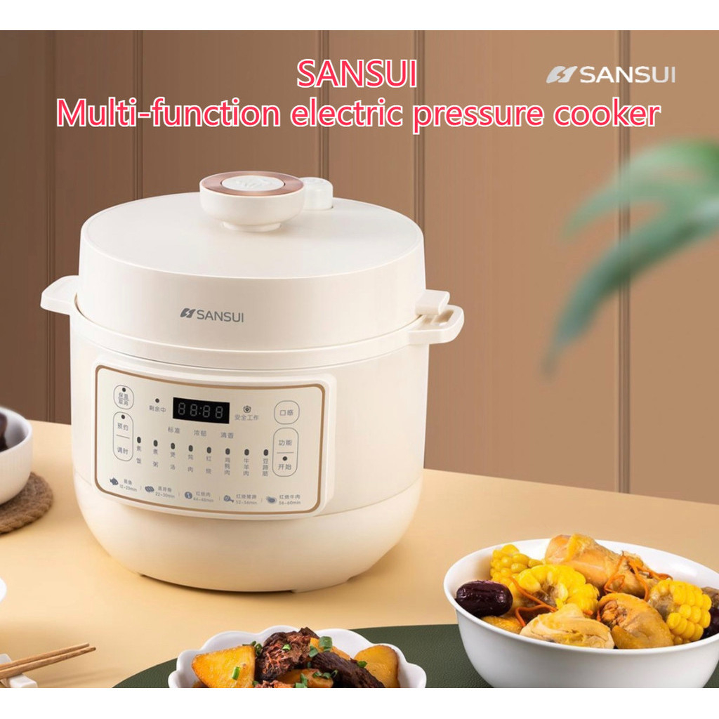 Sansui Landscape Electric Pressure Cooker Household Large Capacity 4L Stew High Pressure Cooker S-YL3901 Reservation Timing Steamed Rice Stew