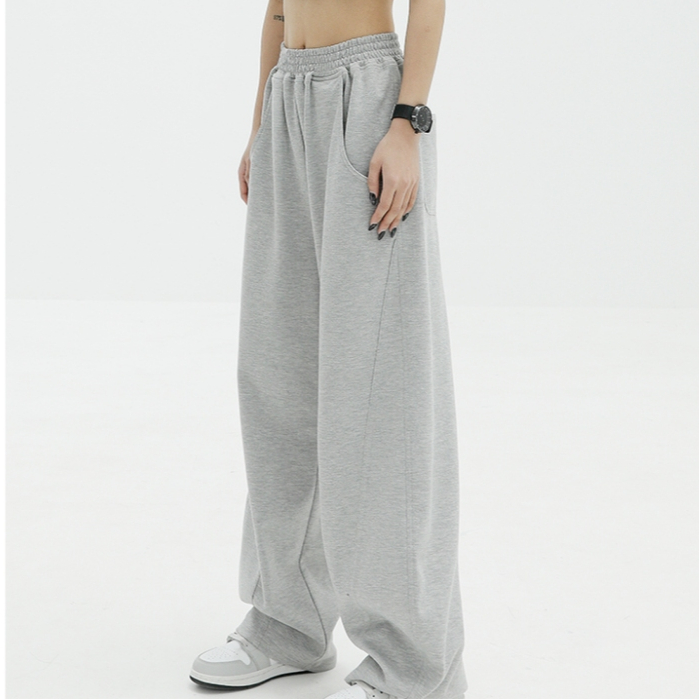 【READY STOCK AT Johor】 Hotgirl⭐Black casual sports pants women's elastic waist design sweatpants pants