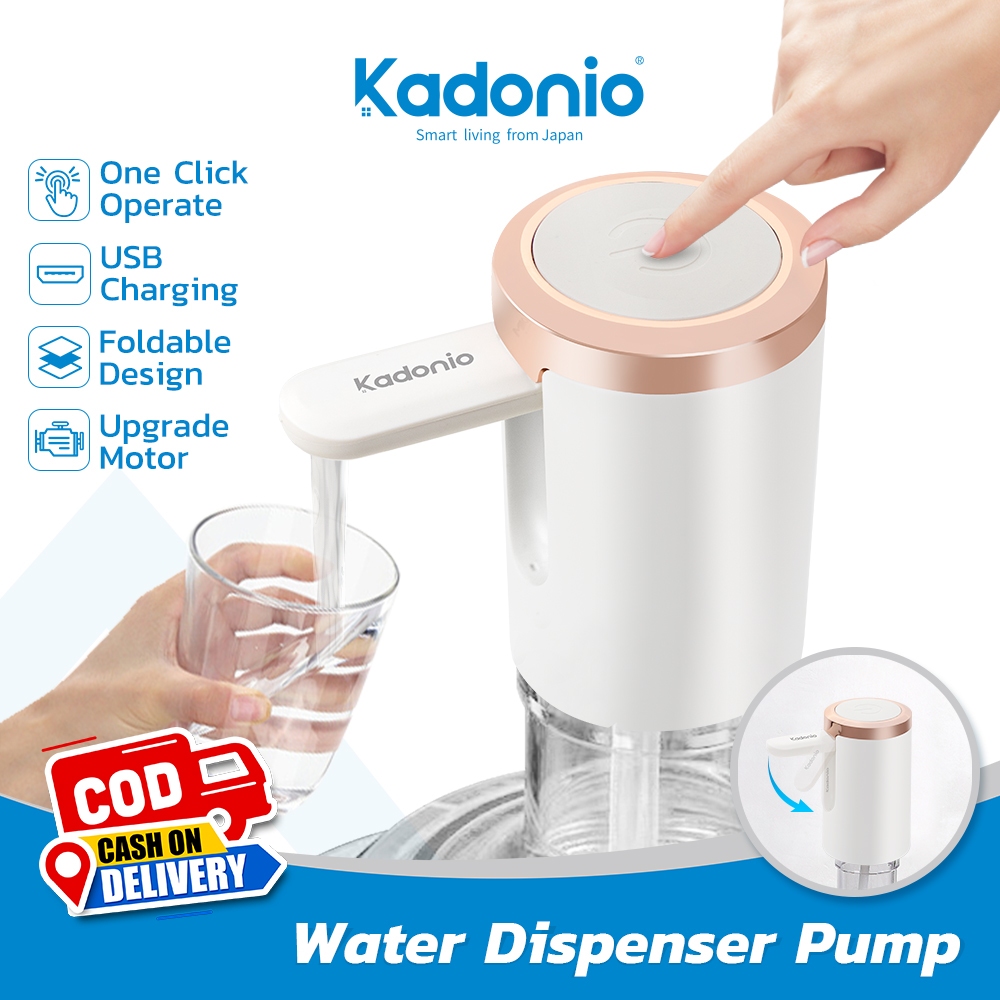 KADONIO Water Dispenser Pump Foldable Automatic Water Bottle Pump Electric Portable Folding Drinking Water Bottle Pump WD02-White