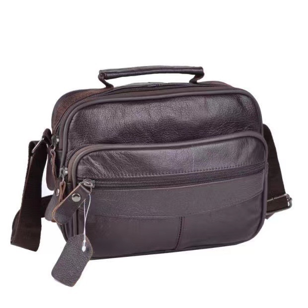 100% Genuine Leather Men's bag Messenger bag Business shoulder bag IPAD briefcase Crossbody bag