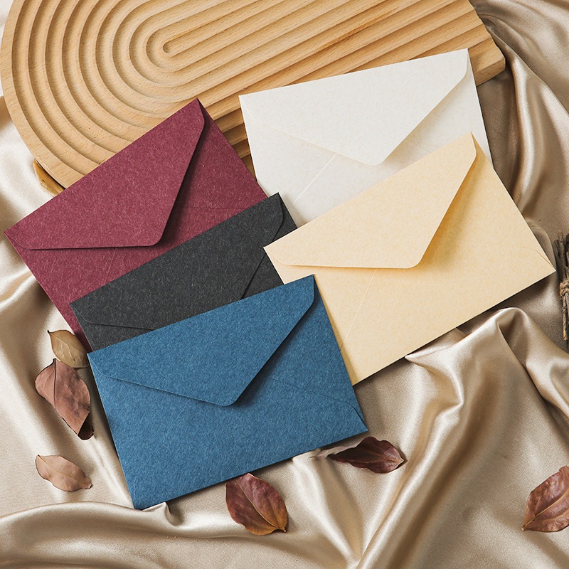 Vintage Cashmere Envelopes Solid Thick Envelopes Seal Stickers DIY Christmas New Year Gifts Wrap Stickers Wedding Party Invitations Cards Cover Postcards Envelopes for Letter Pads