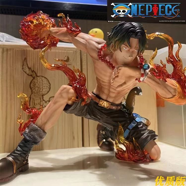 Battle Damage Ace One Piece Resonance Series PT Yandi Fire Fist Ace Anime Figure Model Decoration Assembly