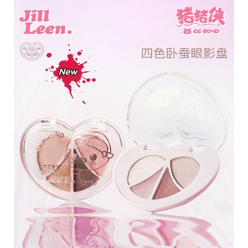 [Vitality Online] JILL LEEN Pigman Co-Branded New Four-Color Lying Silkworm Eyeshadow Palette Earth Color Shadow Brightening Strobe Low Saturated Eyeshad