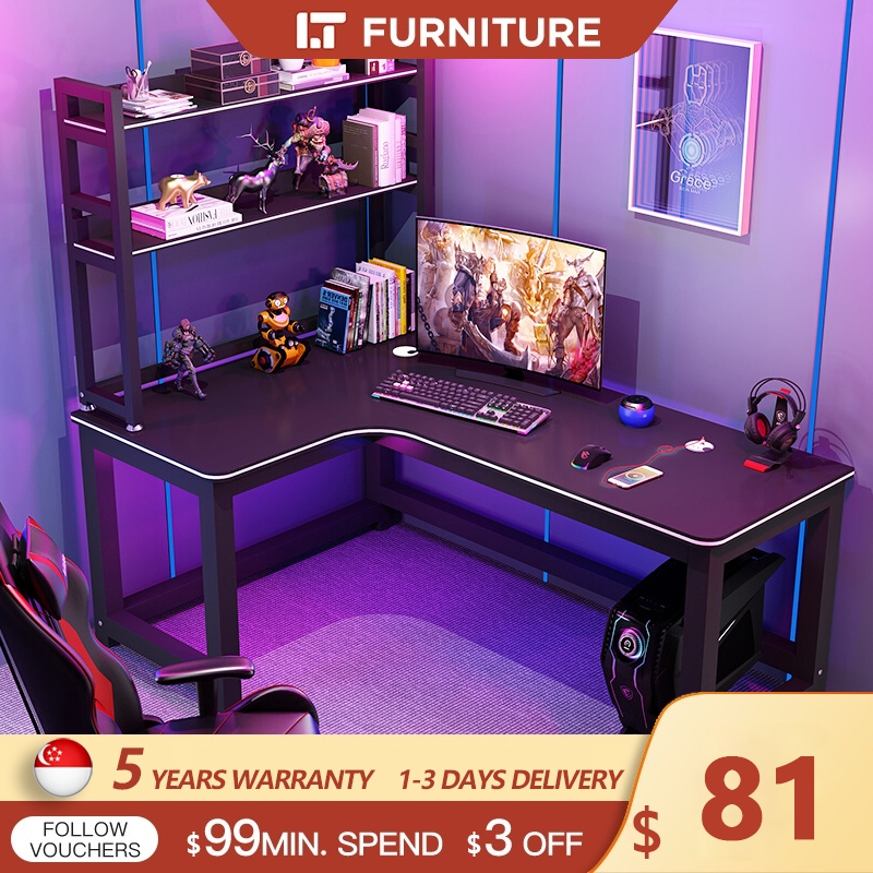 11223 SSGGJ computer QWE89 L-Shaped POP CVBNM Corner  POP  office desk Computer With Bookshelf Gaming E-sports Table Stu