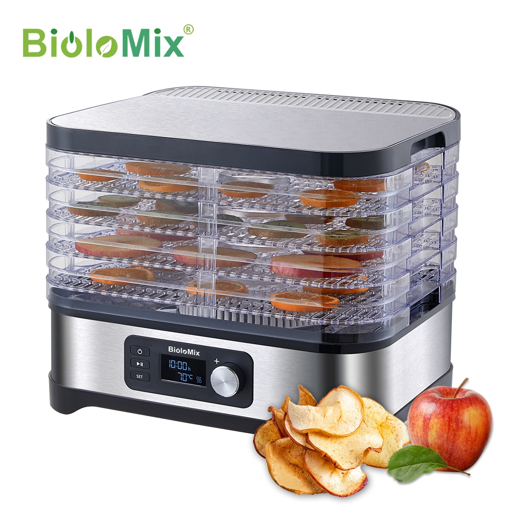 BioloMix BPA Free Vegetable and Fruit Food Dryer Dehydrator 5 Trays with Digital Timer and Temperature Control 烘幹機水果食品