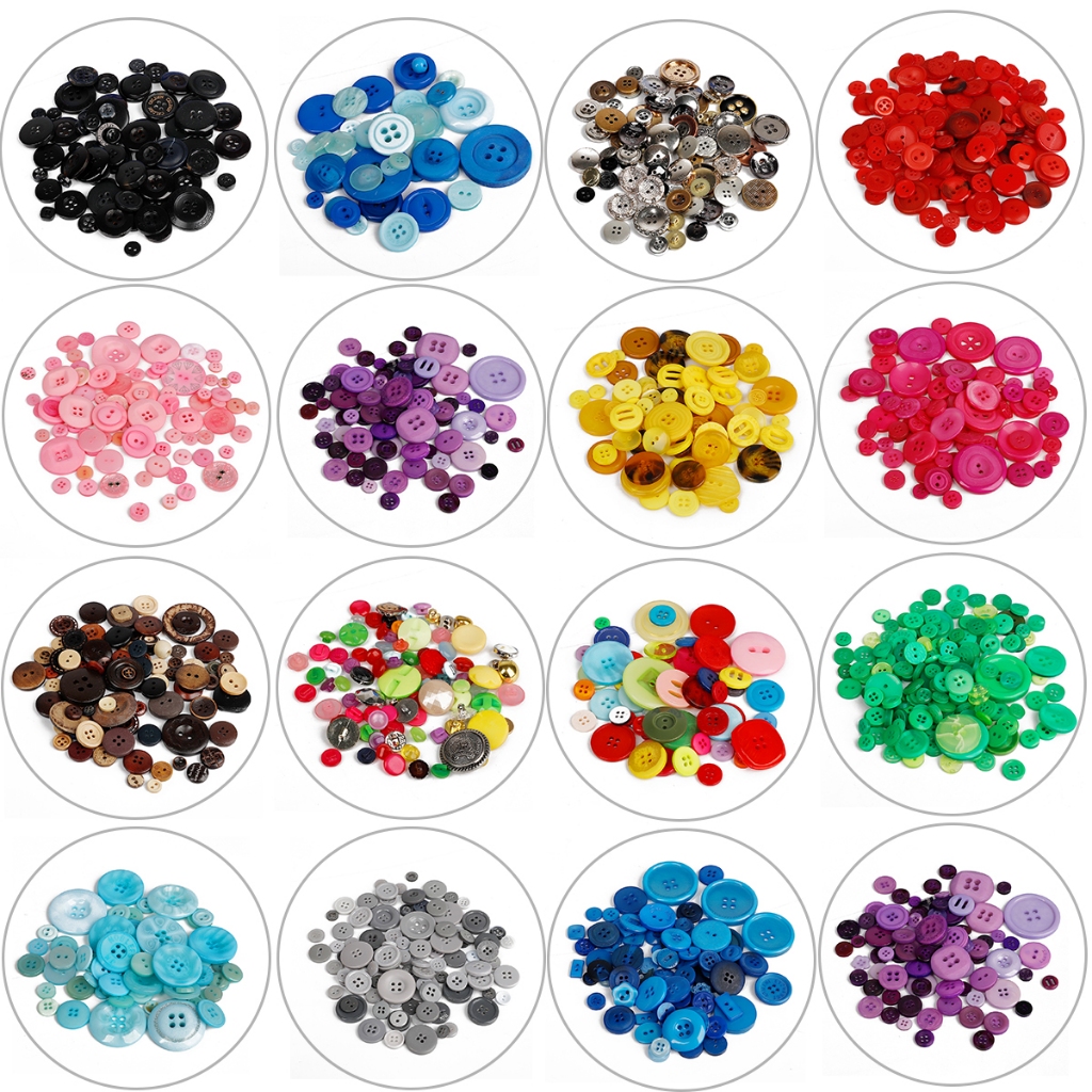 Multicolor Resin Round Shape Sewing Buttons For Kids Clothes Scrapbooking Decorative Handicraft DIY Accessories
