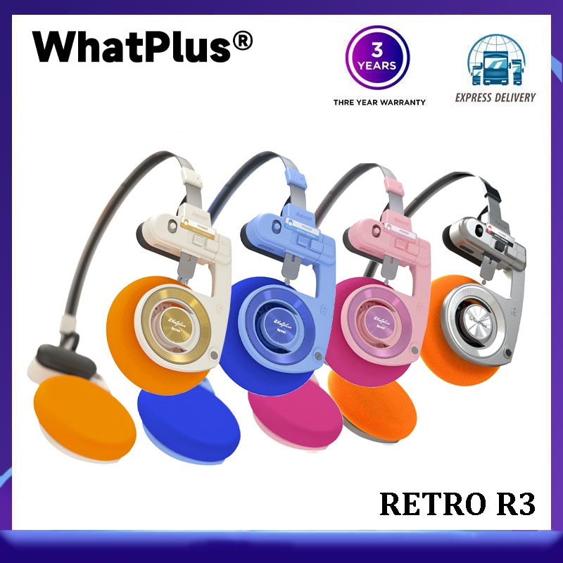 WhatPlus RETRO R3 Headset portable compact wireless headphones take photos of the same girl star